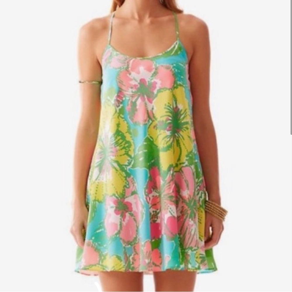 Excellent condition Lilly Pulitzer Maisy Silk Slip Dress Big Flirt